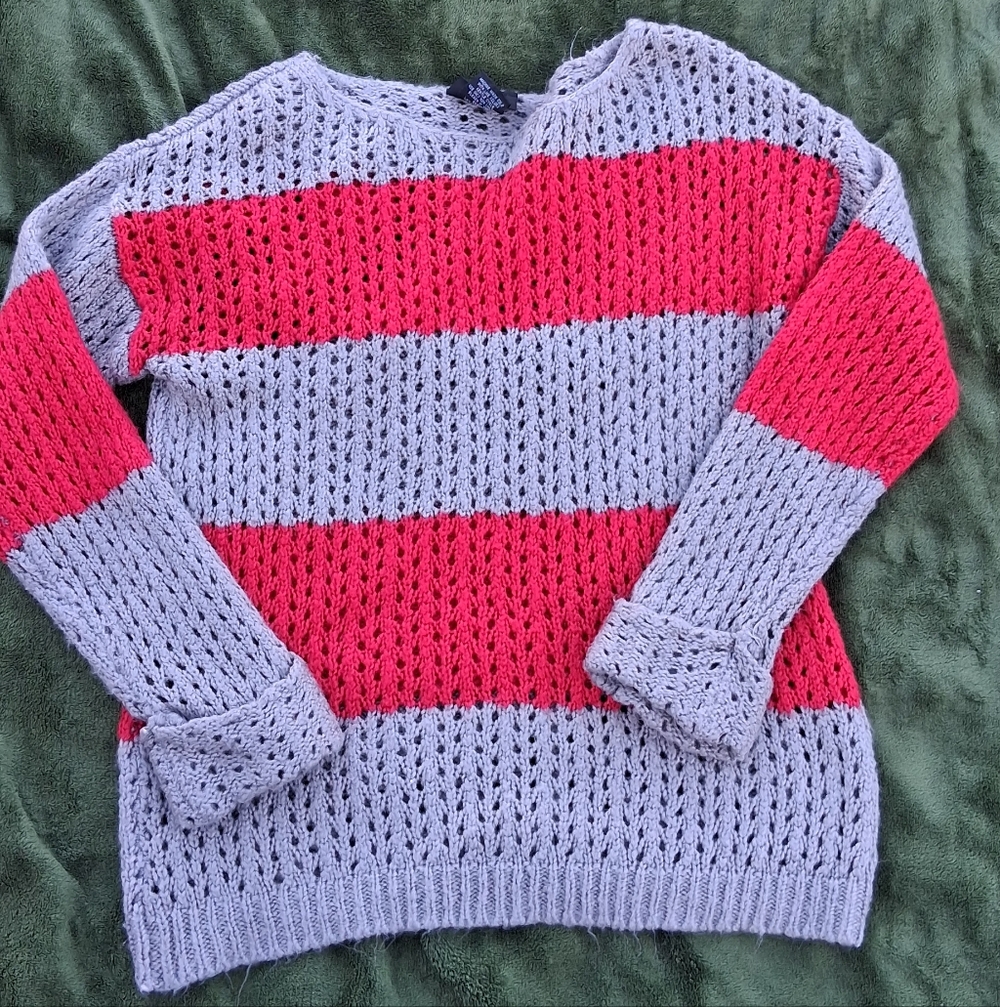 It's Our Time Red and Gray Women's Sweater